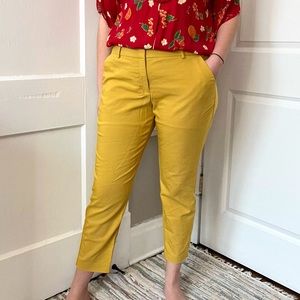 EXPRESS Yellow Columnist Ankle Pants Mid-Rise Size 14